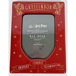 Rae Dunn Harry Potter Ceramic Picture Frame Gryffindor Red 4x6 Photo Size